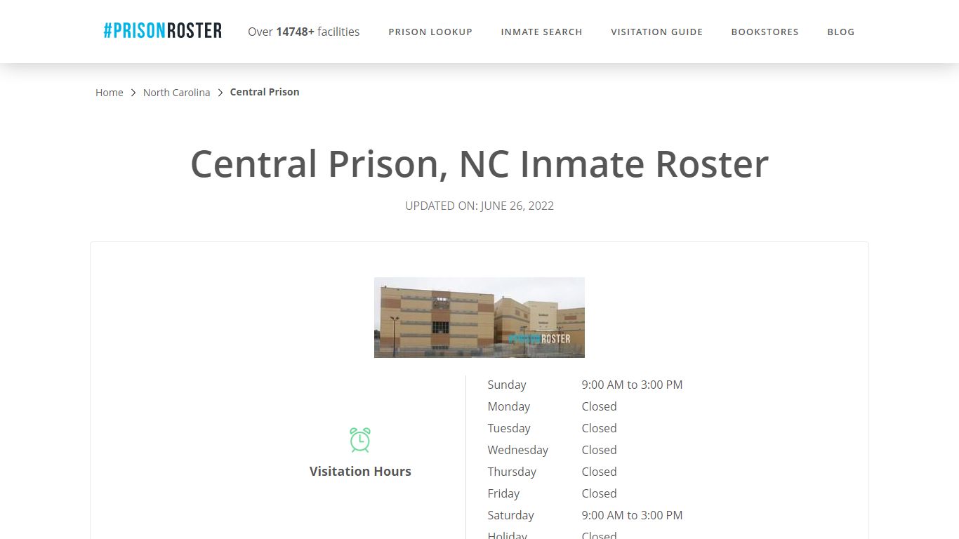 Central Prison, NC Inmate Roster - Nationwide Inmate Search